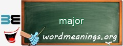 WordMeaning blackboard for major